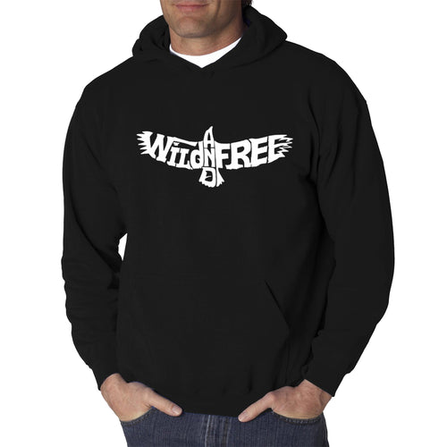 Wild and Free Eagle - Men's Word Art Hooded Sweatshirt