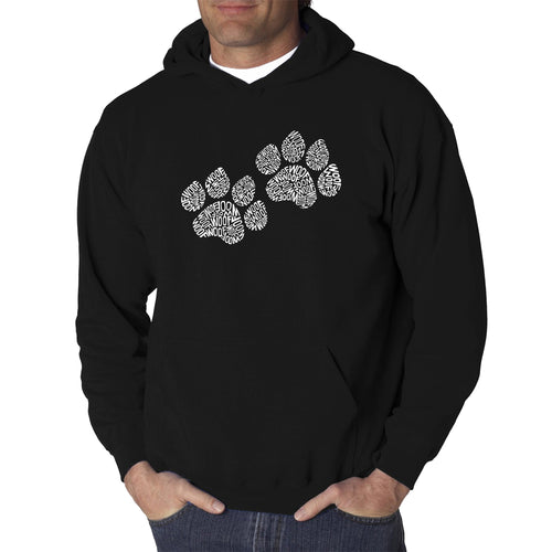 Woof Paw Prints - Men's Word Art Hooded Sweatshirt