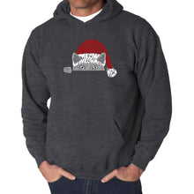 Load image into Gallery viewer, Christmas Peeking Cat - Men&#39;s Word Art Hooded Sweatshirt