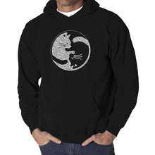 Load image into Gallery viewer, Yin Yang Cat  - Men&#39;s Word Art Hooded Sweatshirt