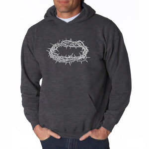 CROWN OF THORNS - Men's Word Art Hooded Sweatshirt