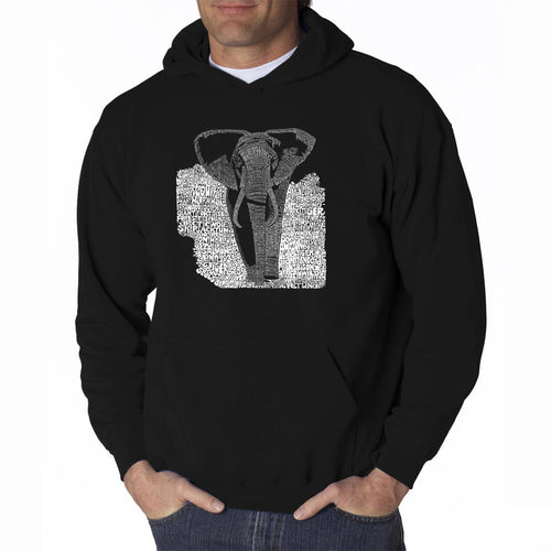 ELEPHANT - Men's Word Art Hooded Sweatshirt