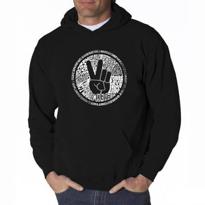 MAKE LOVE NOT WAR - Men's Word Art Hooded Sweatshirt