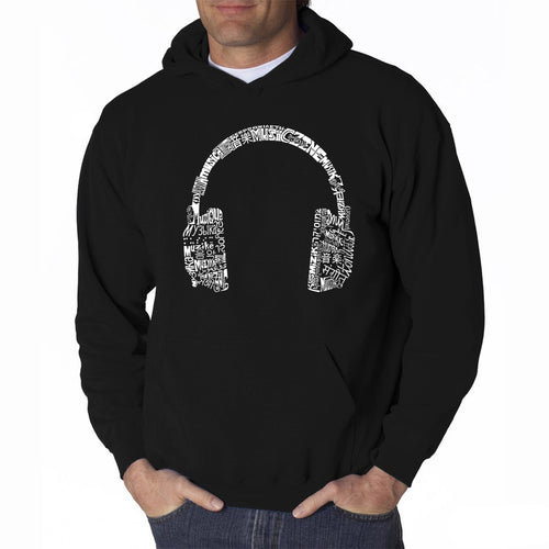 HEADPHONES - Men's Word Art Hooded Sweatshirt