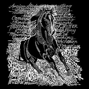 LA Pop Art Girl's Word Art Long Sleeve - POPULAR HORSE BREEDS