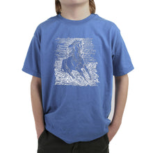 Load image into Gallery viewer, POPULAR HORSE BREEDS - Boy&#39;s Word Art T-Shirt