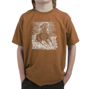 POPULAR HORSE BREEDS - Boy's Word Art T-Shirt