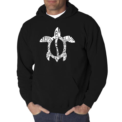 Honu Turtle Hawaiian Islands - Men's Word Art Hooded Sweatshirt