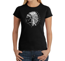 Load image into Gallery viewer, POPULAR NATIVE AMERICAN INDIAN TRIBES - Women&#39;s Word Art T-Shirt