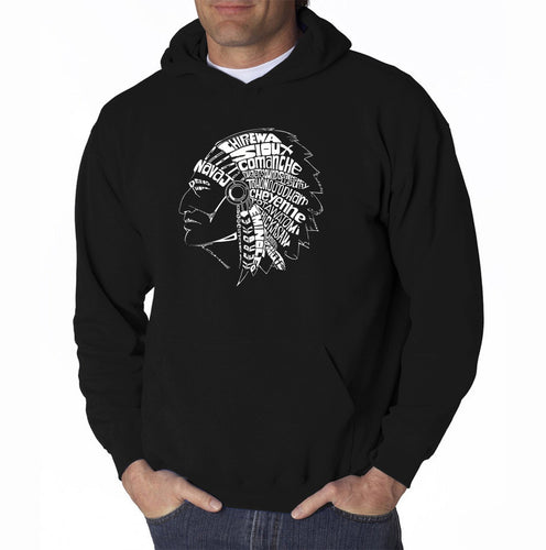 POPULAR NATIVE AMERICAN INDIAN TRIBES - Men's Word Art Hooded Sweatshirt