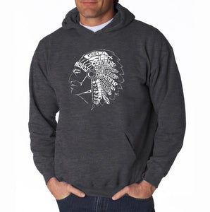 POPULAR NATIVE AMERICAN INDIAN TRIBES - Men's Word Art Hooded Sweatshirt