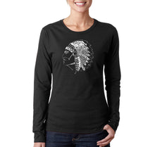Load image into Gallery viewer, POPULAR NATIVE AMERICAN INDIAN TRIBES - Women&#39;s Word Art Long Sleeve T-Shirt