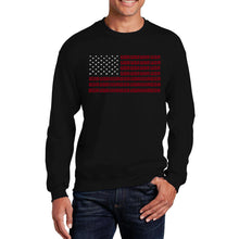 Load image into Gallery viewer, USA Flag  - Men&#39;s Word Art Crewneck Sweatshirt