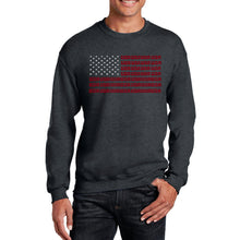 Load image into Gallery viewer, USA Flag  - Men&#39;s Word Art Crewneck Sweatshirt