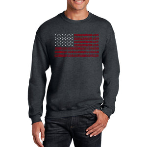 USA Flag  - Men's Word Art Crewneck Sweatshirt