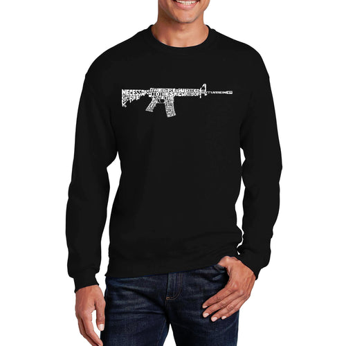 AR15 2nd Amendment Word Art - Men's Word Art Crewneck Sweatshirt