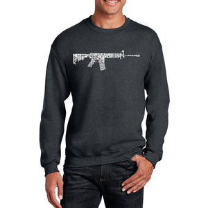 AR15 2nd Amendment Word Art - Men's Word Art Crewneck Sweatshirt