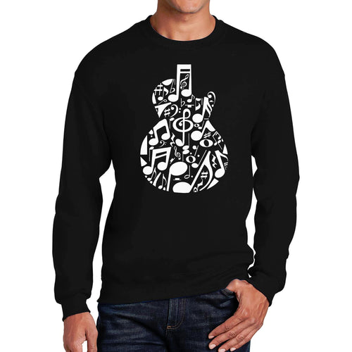 Music Notes Guitar - Men's Word Art Crewneck Sweatshirt