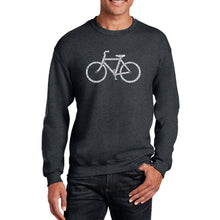 Load image into Gallery viewer, SAVE A PLANET, RIDE A BIKE - Men&#39;s Word Art Crewneck Sweatshirt