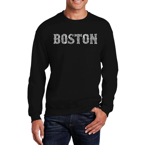 BOSTON NEIGHBORHOODS - Men's Word Art Crewneck Sweatshirt