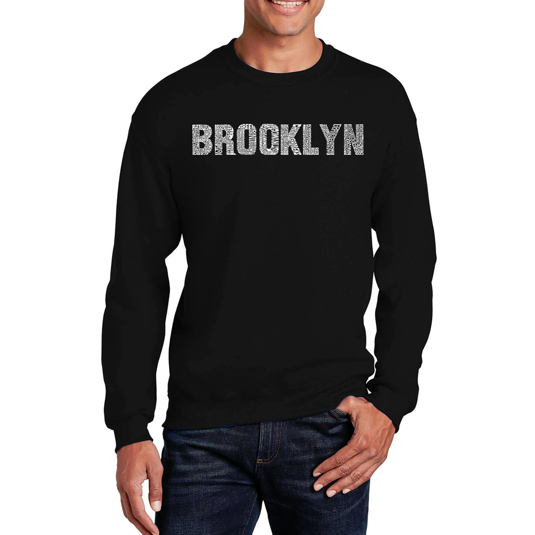 BROOKLYN NEIGHBORHOODS - Men's Word Art Crewneck Sweatshirt