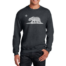 Load image into Gallery viewer, California Bear - Men&#39;s Word Art Crewneck Sweatshirt