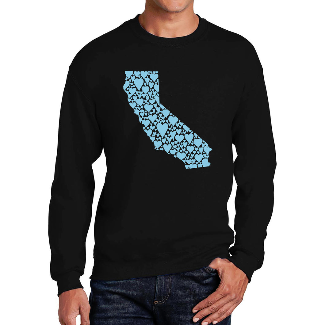 California Hearts  - Men's Word Art Crewneck Sweatshirt