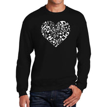 Load image into Gallery viewer, Heart Notes  - Men&#39;s Word Art Crewneck Sweatshirt