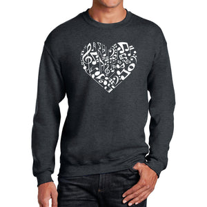 Heart Notes  - Men's Word Art Crewneck Sweatshirt
