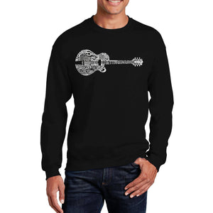 Country Guitar - Men's Word Art Crewneck Sweatshirt