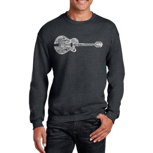 Country Guitar - Men's Word Art Crewneck Sweatshirt