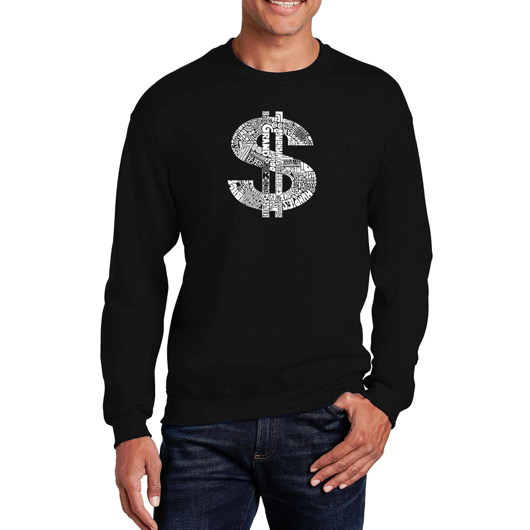 Dollar Sign - Men's Word Art Crewneck Sweatshirt