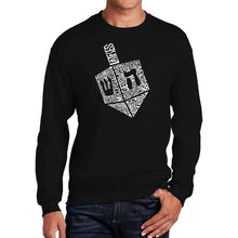 Load image into Gallery viewer, Hanukkah Dreidel - Men&#39;s Word Art Crewneck Sweatshirt