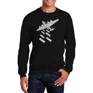 DROP BEATS NOT BOMBS - Men's Word Art Crewneck Sweatshirt