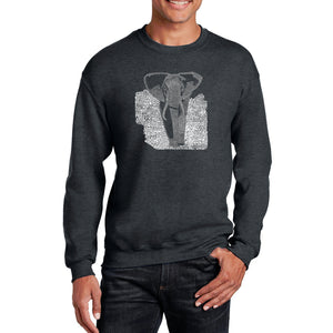 ELEPHANT - Men's Word Art Crewneck Sweatshirt