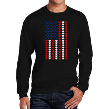 Load image into Gallery viewer, Heart Flag - Men&#39;s Word Art Crewneck Sweatshirt