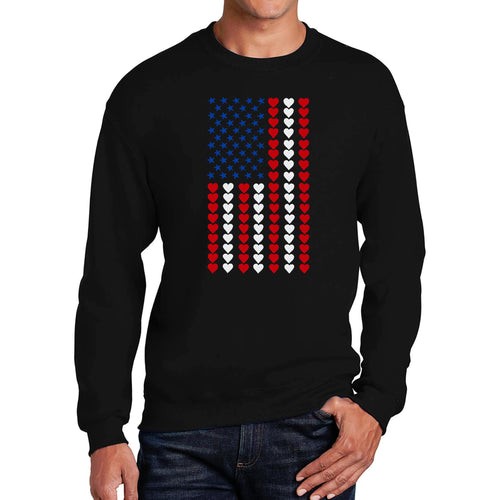 Heart Flag - Men's Word Art Crewneck Sweatshirt