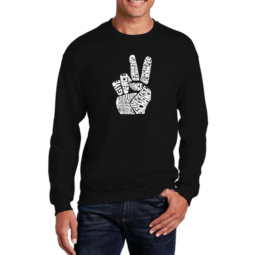 PEACE FINGERS - Men's Word Art Crewneck Sweatshirt
