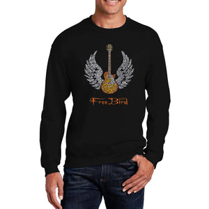 LYRICS TO FREEBIRD - Men's Word Art Crewneck Sweatshirt