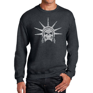 Freedom Skull  - Men's Word Art Crewneck Sweatshirt