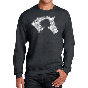 Girl Horse - Men's Word Art Crewneck Sweatshirt