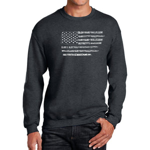 Glory Hallelujah Flag  - Men's Word Art Crewneck Sweatshirt