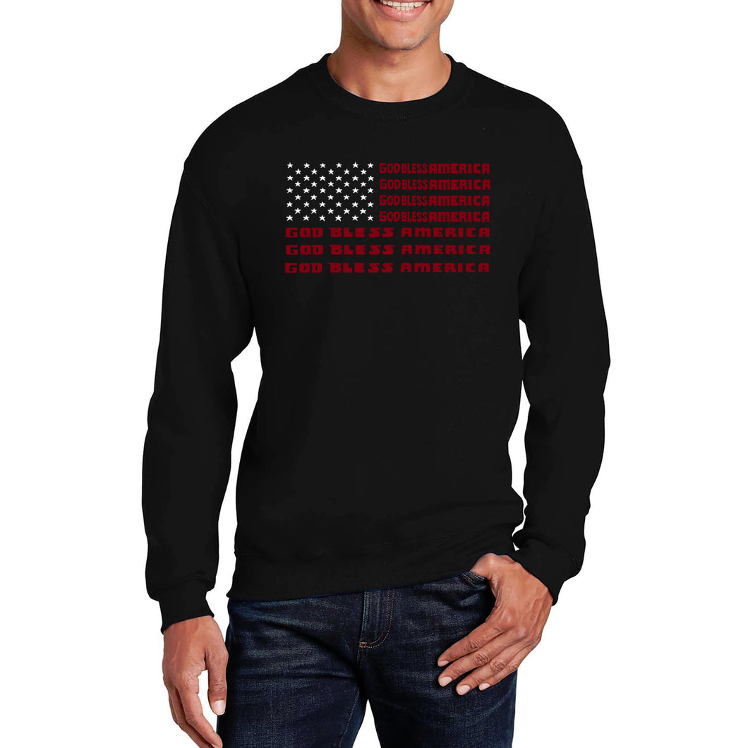 God Bless America - Men's Word Art Crewneck Sweatshirt