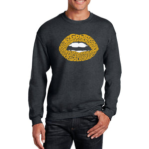Gold Digger Lips - Men's Word Art Crewneck Sweatshirt