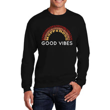Load image into Gallery viewer, Good Vibes - Men&#39;s Word Art Crewneck Sweatshirt