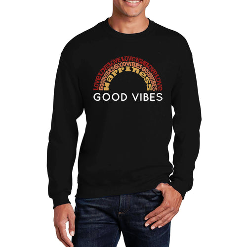 Good Vibes - Men's Word Art Crewneck Sweatshirt