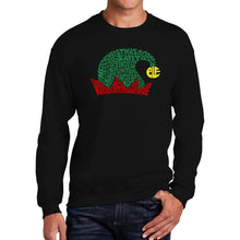 Load image into Gallery viewer, Christmas Elf Hat - Men&#39;s Word Art Crewneck Sweatshirt