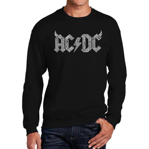 ACDC Classic Horns Logo  - Men's Word Art Crewneck Sweatshirt