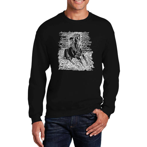 POPULAR HORSE BREEDS - Men's Word Art Crewneck Sweatshirt