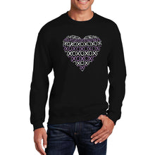 Load image into Gallery viewer, XOXO Heart  - Men&#39;s Word Art Crewneck Sweatshirt